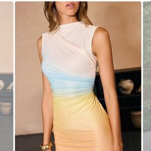 Commense Sleeveless Pastel Midi Dress